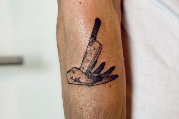 Hand with knife